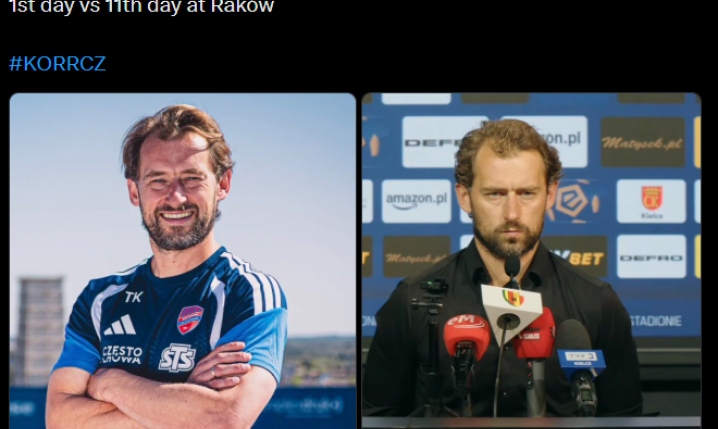 Tak po 11 dniach pracy w Rakowie ''ZMIENIŁ SIĘ'' trener Tomasz Kaczmarek xD